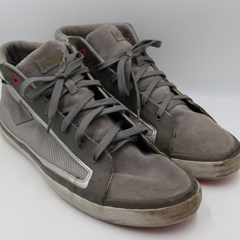 Pony Feed The Cat Mid Gray Vintage Sneakers Retro Casual Fabric US 13 Men